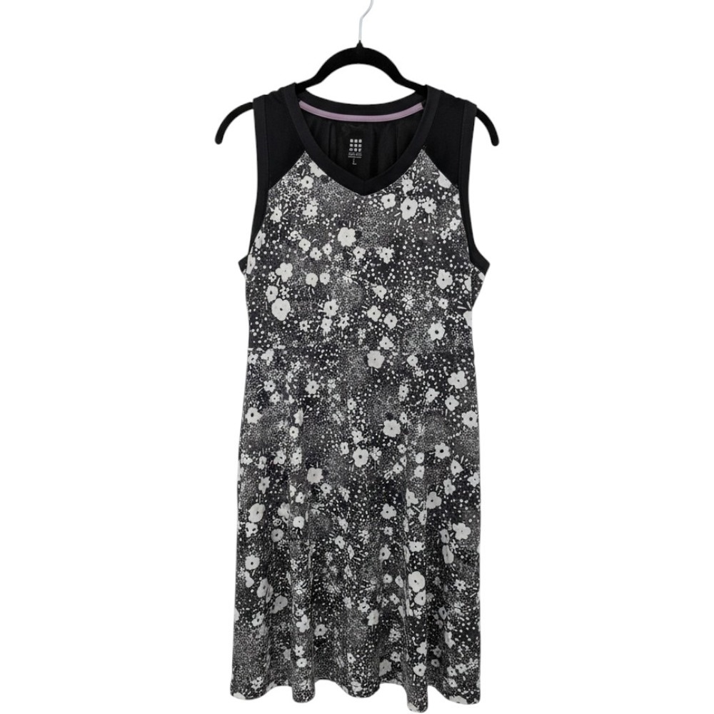 Title Nine Diamalete Dress Women Large Black Floral Mesh Activewear Outdoors